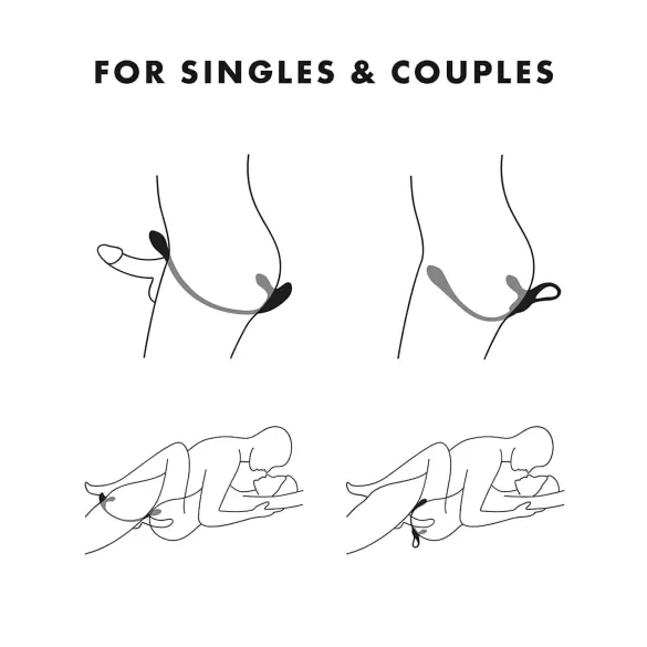 Satisfyer Plug & Play - oppladbar analvibrator og penisring (blå)