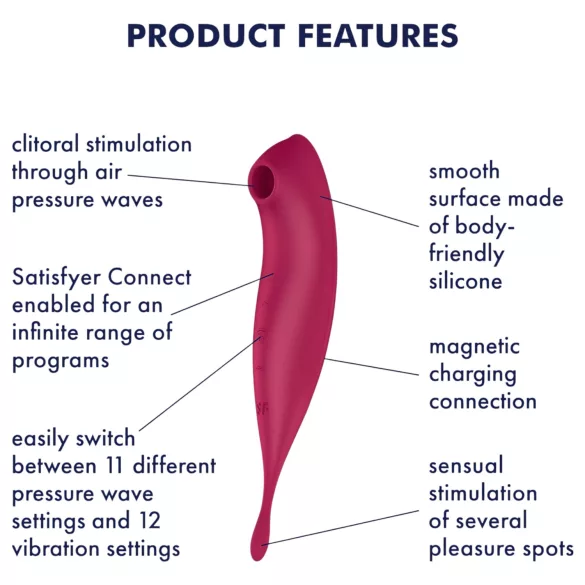 Satisfyer Twirling Pro - App-styrt klitorisstimulator (rød)