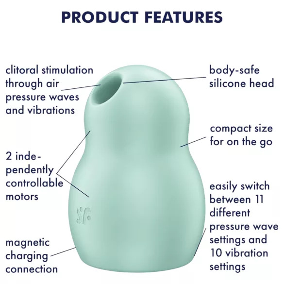 Satisfyer Pro To Go 1 - Oppladbar, lufttrykk-klitorisstimulator (mint)