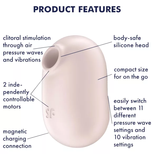 Satisfyer Pro To Go 2 - luftbølgevibrator for klitoris (beige)