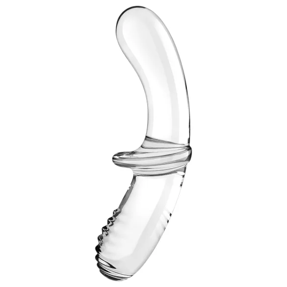 Satisfyer Double Crystal - tosidig glassdildo (gjennomsiktig)