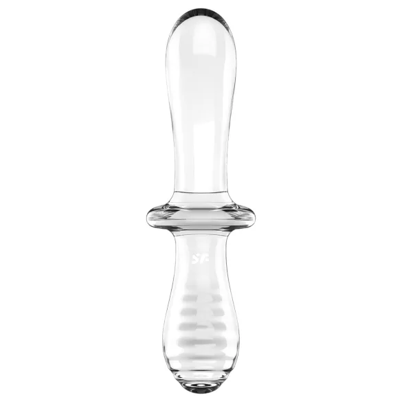 Satisfyer Double Crystal - tosidig glassdildo (gjennomsiktig)