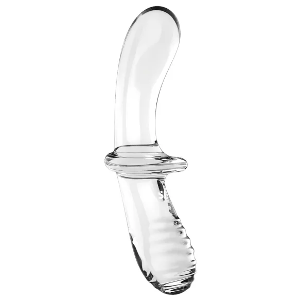 Satisfyer Double Crystal - tosidig glassdildo (gjennomsiktig)