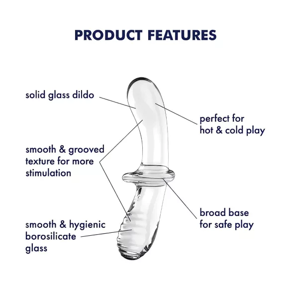 Satisfyer Double Crystal - tosidig glassdildo (gjennomsiktig)