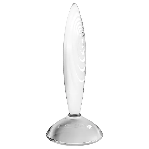 Satisfyer Sparkling Crystal - ribbet glassdildo (gjennomsiktig)