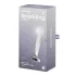 Satisfyer Sparkling Crystal - ribbet glassdildo (gjennomsiktig)