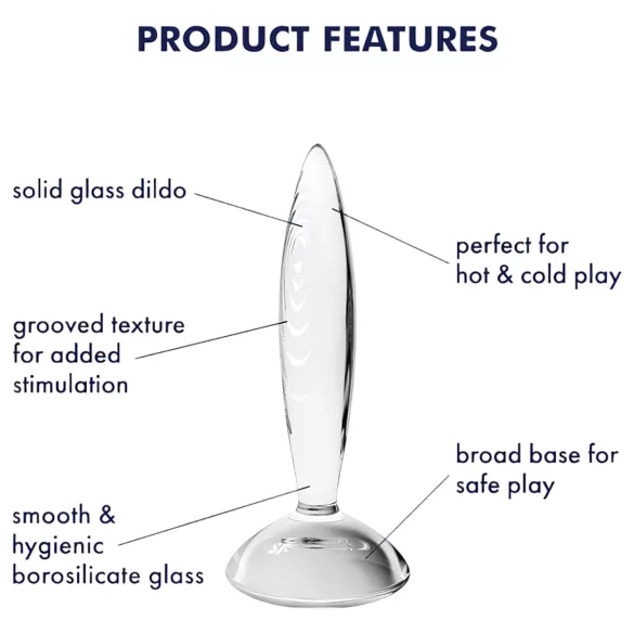 Satisfyer Sparkling Crystal - ribbet glassdildo (gjennomsiktig)