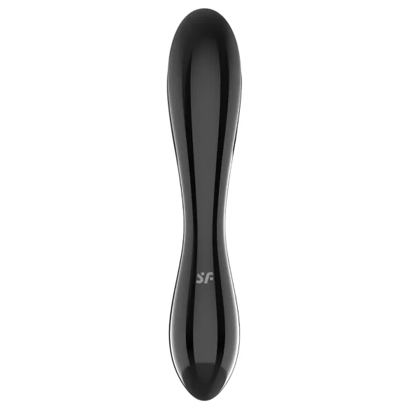 Satisfyer Dazzling Crystal 1 - tosidig glassdildo (svart)