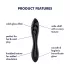 Satisfyer Dazzling Crystal 1 - tosidig glassdildo (svart)