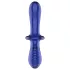 Satisfyer Double Crystal - tosidig glassdildo (blå)