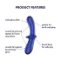 Satisfyer Double Crystal - tosidig glassdildo (blå)