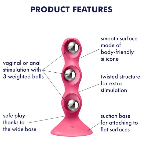 Satisfyer Triple Ball-R - perler anale vibrator (rosa)
