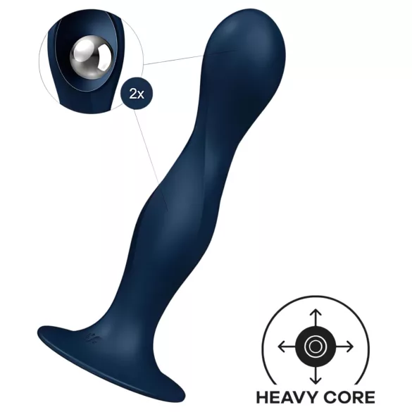 Satisfyer Double Ball-R - vektet dildo (blå)