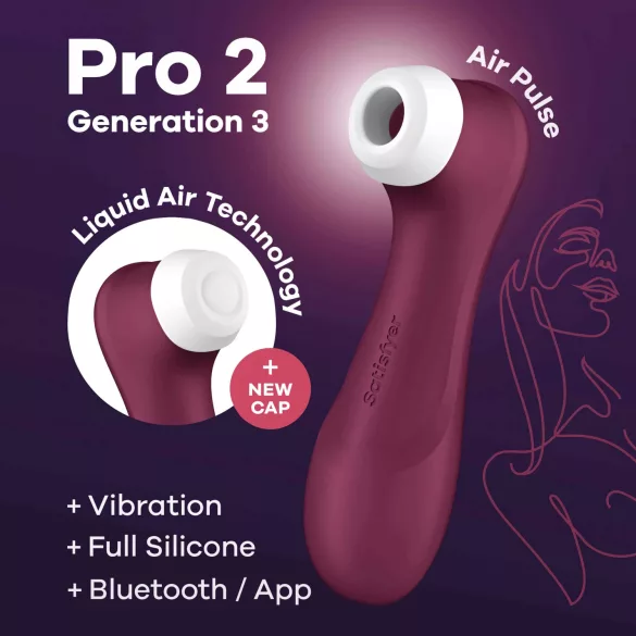 Satisfyer Pro 2 Gen3 - app-styrt lufttrykk-klitorisstimulator (rød)