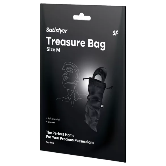 Satisfyer Treasure Bag - diskret oppbevaringspose - medium (svart)