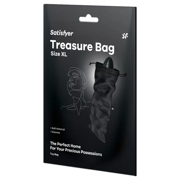 Satisfyer Treasure Bag XL - diskret oppbevaringspose - stor (svart)