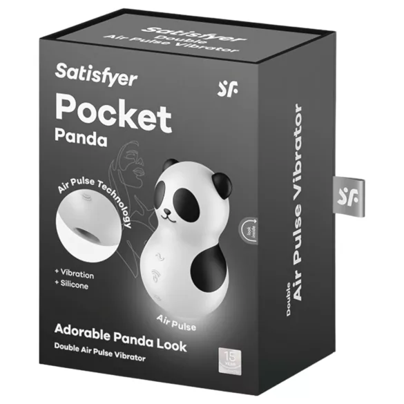 Satisfyer Pocket Panda - luftbølge klitorisstimulator (svart)