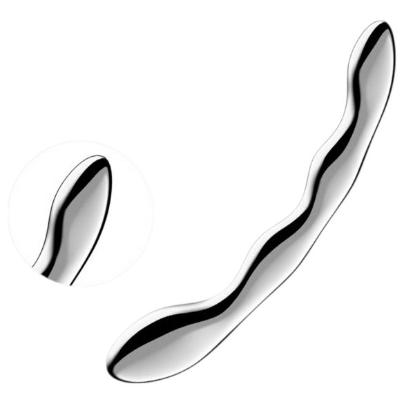 Satisfyer Cosmic Crest 2 - bølget ståldildo (sølv)