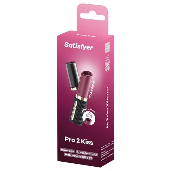 Satisfyer Deep Kiss - luftbølgeleppestiftvibrator (svart)