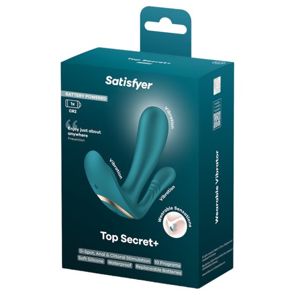 Satisfyer Top Secret+ - Trippel bærbar vibrator (grønn)