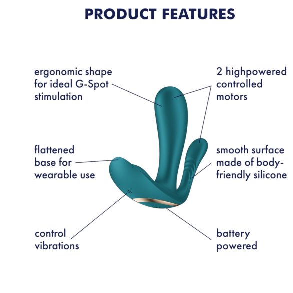 Satisfyer Top Secret+ - Trippel bærbar vibrator (grønn)