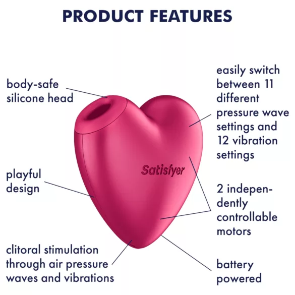 Satisfyer Cutie Heart - luftbølgestimulator for klitoris (rosa)