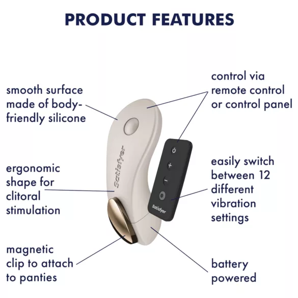 Satisfyer Little Secret - bærbar trusevibrator (hvit)
