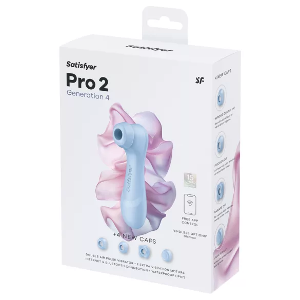 Satisfyer Pro 2 Generation 4 - klitorisstimulator med lufttrykkbølger (blå)