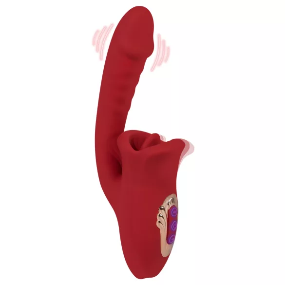 EIS Passion Lips - G-punkt vibrator med slikkefunksjon (rød)