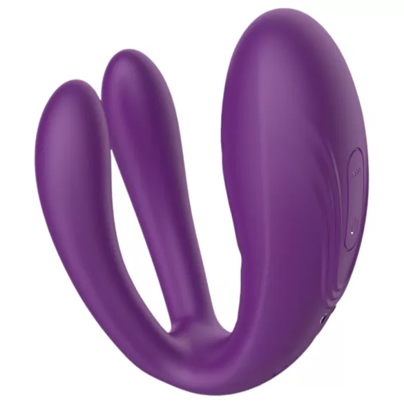 Mrow - oppladbar, vanntett parvibrator med 3 motorer (lilla)