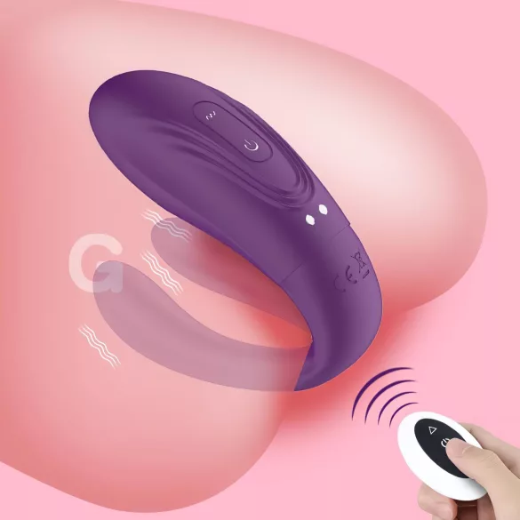 Mrow - oppladbar, vanntett parvibrator med 3 motorer (lilla)