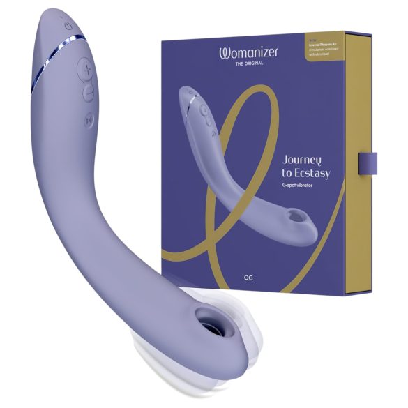 Womanizer OG - oppladbar, lufttrykk 2-i-1 G-punktvibrator (lilla)