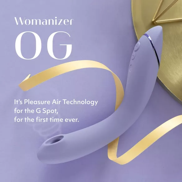Womanizer OG - oppladbar, lufttrykk 2-i-1 G-punktvibrator (lilla)