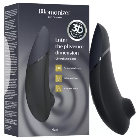 Womanizer Next - oppladbar, luftbølgestimulator for klitoris (svart)