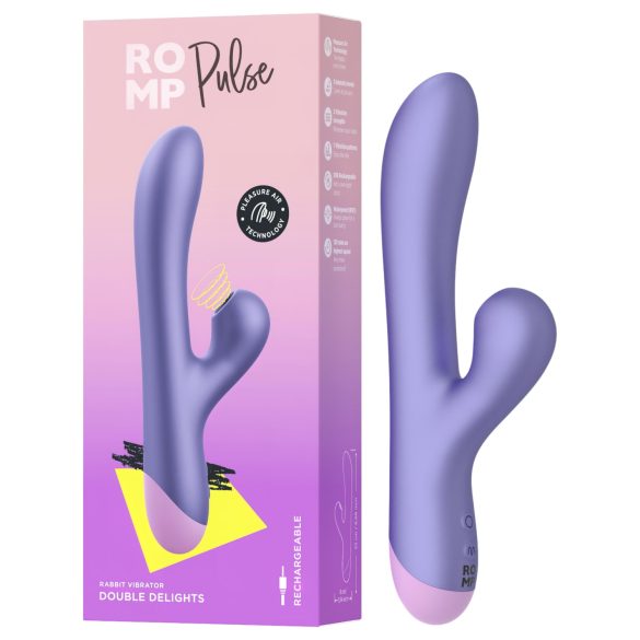 ROMP Pulse - G-punktvibrator med lufttrykk-klitorisstimulator (lilla)