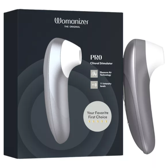 Womanizer Pro - klitorisstimulator med trykkbølger (grå)