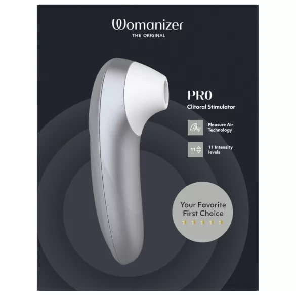 Womanizer Pro - klitorisstimulator med trykkbølger (grå)