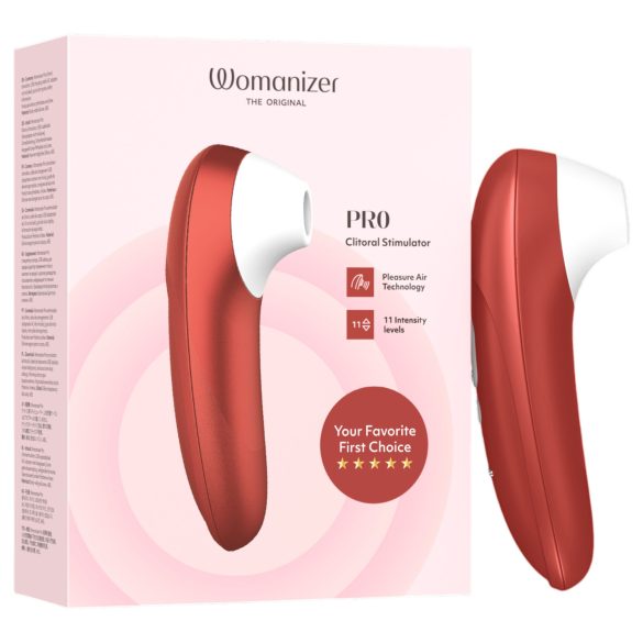 Womanizer Pro - lufttrykk klitorisstimulator (rød)