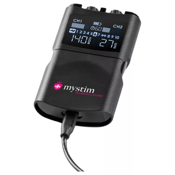 mystim Tension Lover 2 - digitalt elektrosjokksett (svart)