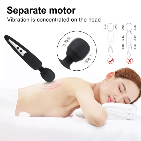 Mrow - vanntett massasjevibrator, oppladbar (svart)
