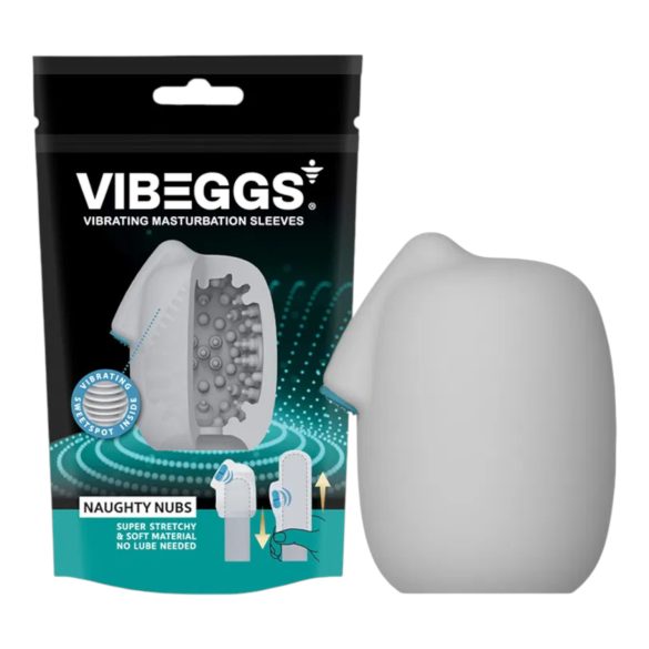 VIBEGGS Naughty Nubs - vibrerende eggmasturbator (hvit)
