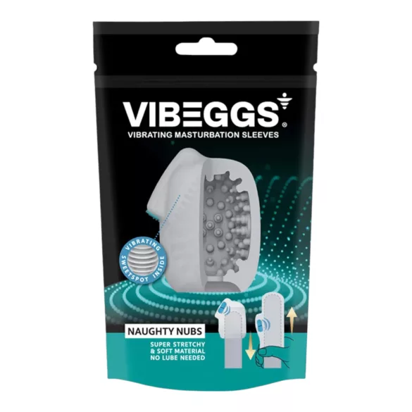 VIBEGGS Naughty Nubs - vibrerende eggmasturbator (hvit)