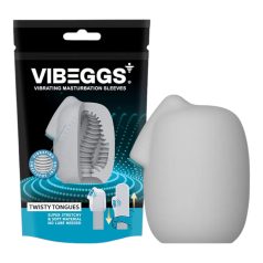 VIBEGGS Twisty Tongues - vibrasjonsegg-masturbator (hvit)
