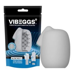 VIBEGGS Blow Misty - vibrerende eggmasturbator (hvit)