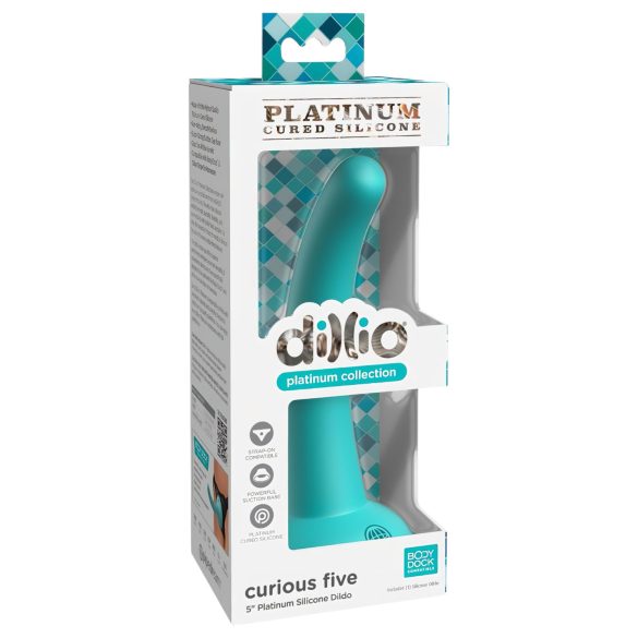 Dillio Curious Five - silikon dildo (15cm) - turkis