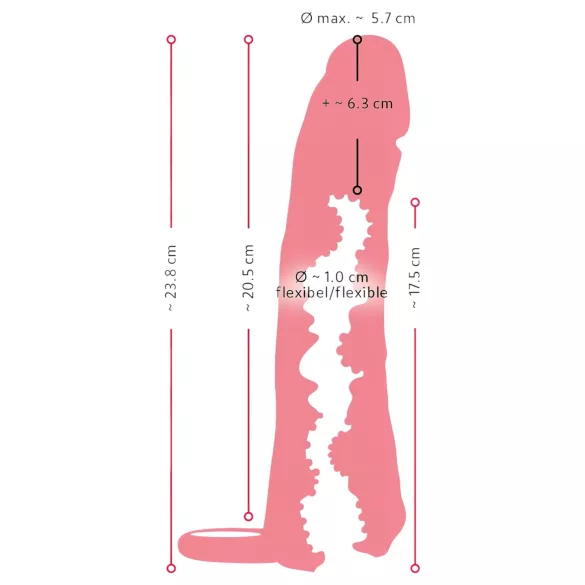 Naturhud - 2-i-1 vagina og penistrekker - 23cm (natur)