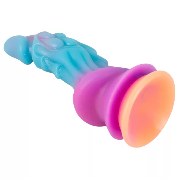 Beasty Cocks - utenomjordisk dildo i silikon (blå-oransje)