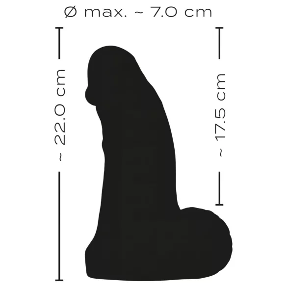 Realistixxx Real Giant - realistisk dildo med testikler - 22 cm (svart)