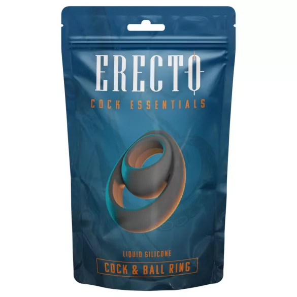 Erecto - kraftig penis- og testikkelring (svart)