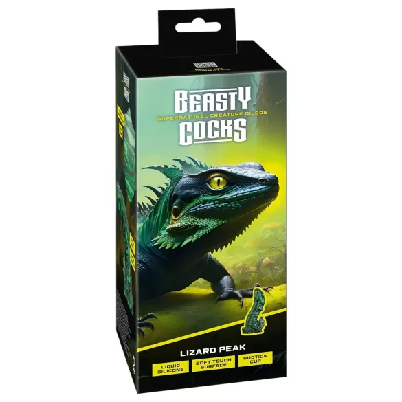 Beasty Cocks Lizard Peak - øglepenisdildo (grønn-sort)